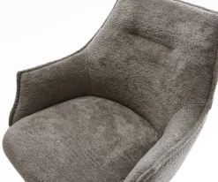 BarstuhlAlja-Flex Bouclé Soft Schlamm Drehfuß höhenverstellbar Metall Titanfarben Taschenfederkern Sofort versandfertig