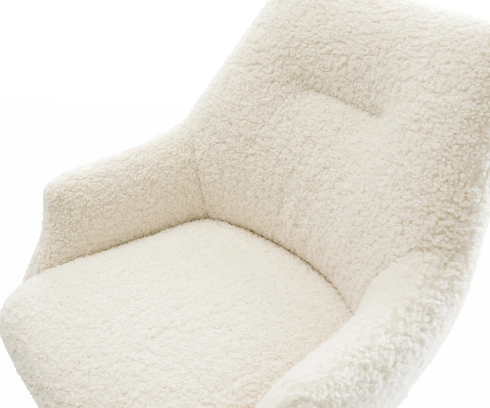 BarstuhlAlja-Flex Teddystoff Beige Drehfuß höhenverstellbar Metall Titanfarben Taschenfederkern Sofort versandfertig