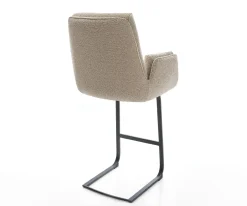BarstuhlClea-Flex Bouclé Schlamm Freischwinger Flach Metall Schwarz Sofort versandfertig