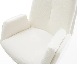 BarstuhlClea-Flex Bouclé Soft Beige Drehfuß höhenverstellbar Metall Schwarz Sofort versandfertig