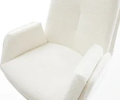 BarstuhlClea-Flex Bouclé Soft Beige Freischwinger Flach Edelstahl Silberfarben Sofort versandfertig