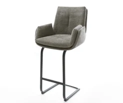BarstuhlClea-Flex Bouclé Soft Schlamm Freischwinger Flach Metall Schwarz Sofort versandfertig