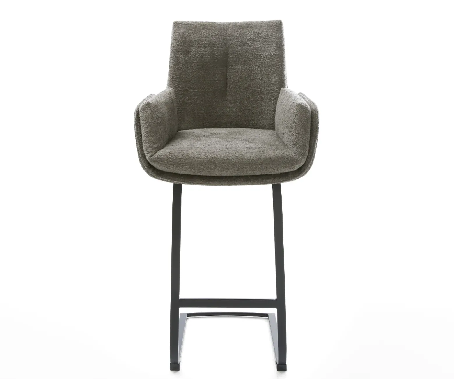 BarstuhlClea-Flex Bouclé Soft Schlamm Freischwinger Flach Metall Schwarz Sofort versandfertig