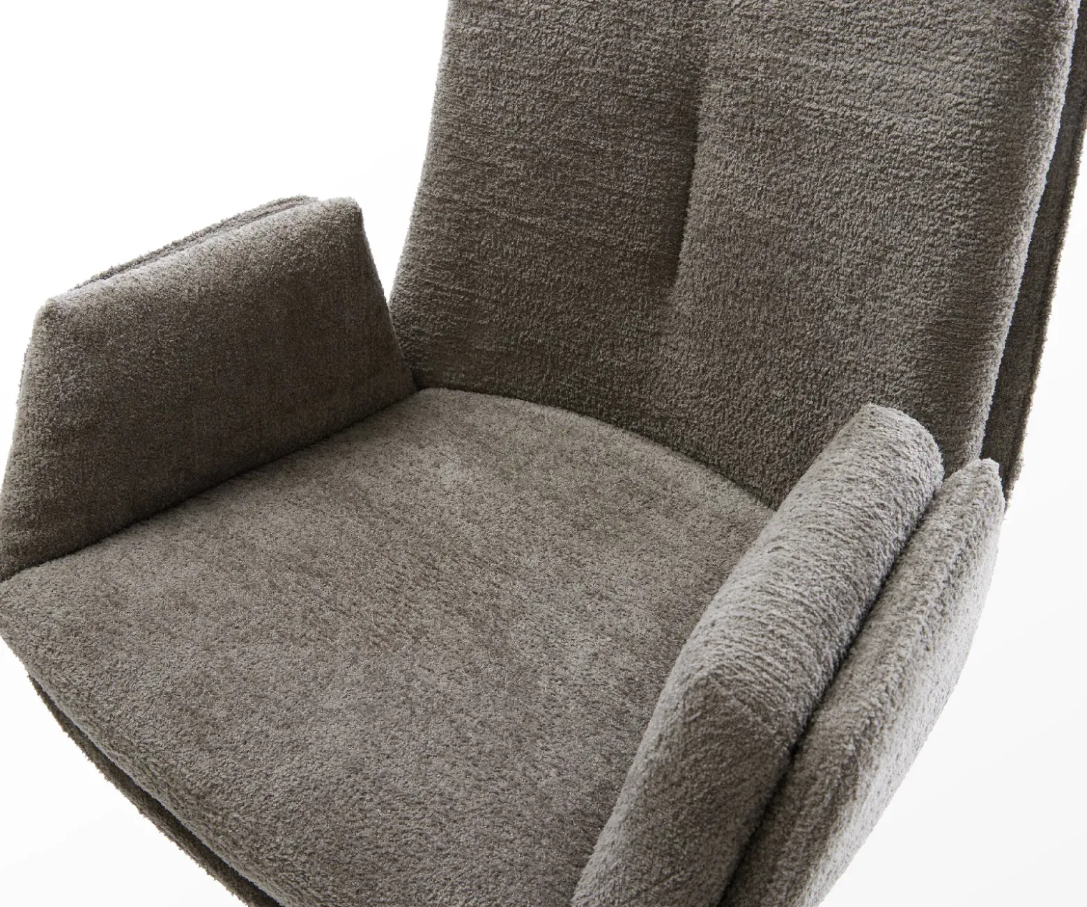 BarstuhlClea-Flex Bouclé Soft Schlamm Freischwinger Flach Edelstahl Silberfarben Sofort versandfertig