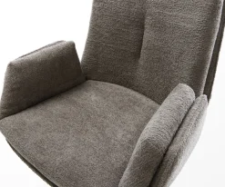 BarstuhlClea-Flex Bouclé Soft Schlamm Kufengestell Edelstahl Silberfarben Sofort versandfertig