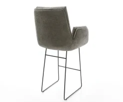 BarstuhlClea-Flex Bouclé Soft Schlamm Kufengestell Metall Schwarz Sofort versandfertig