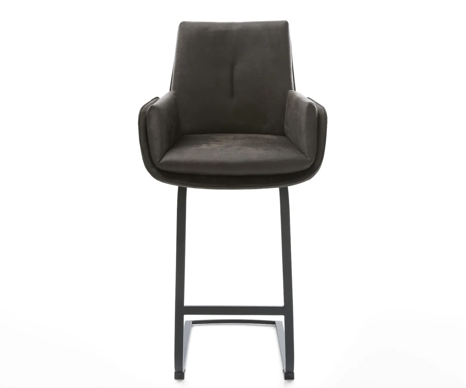 BarstuhlClea-Flex Mikrofaser Anthrazit Vintage Freischwinger Flach Metall Schwarz Sofort versandfertig
