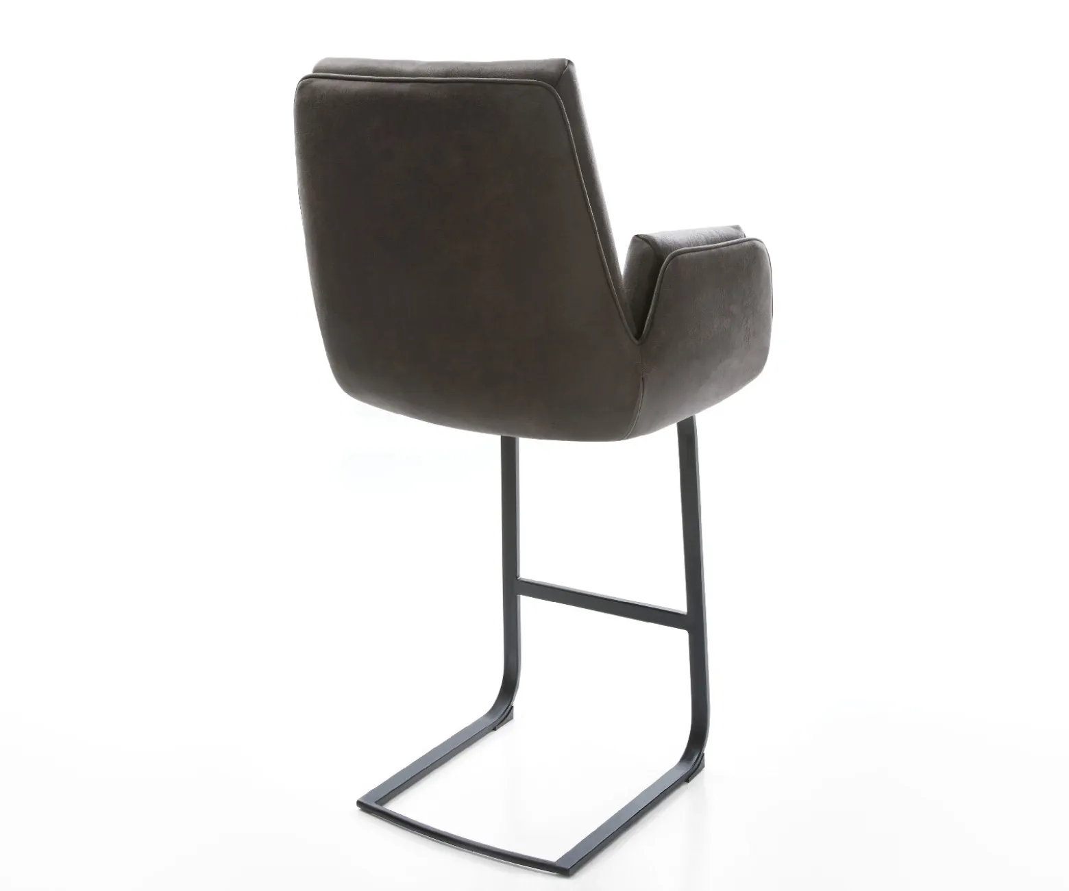 BarstuhlClea-Flex Mikrofaser Anthrazit Vintage Freischwinger Flach Metall Schwarz Sofort versandfertig