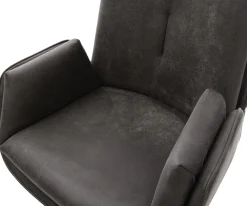 BarstuhlClea-Flex Mikrofaser Anthrazit Vintage Kufengestell Metall Schwarz Sofort versandfertig