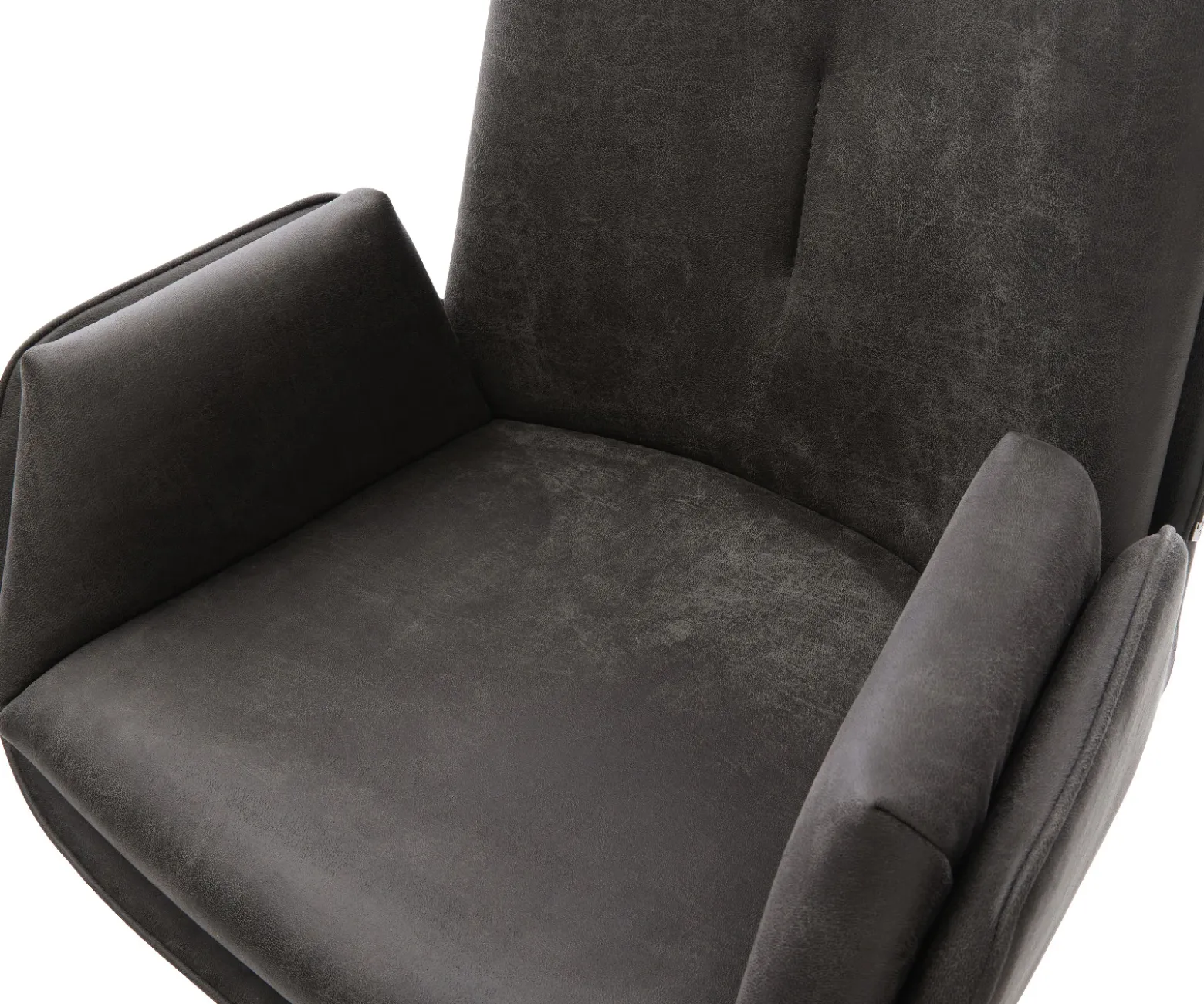 BarstuhlClea-Flex Mikrofaser Anthrazit Vintage Kufengestell Metall Schwarz Sofort versandfertig