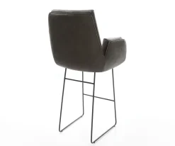 BarstuhlClea-Flex Mikrofaser Anthrazit Vintage Kufengestell Metall Schwarz Sofort versandfertig