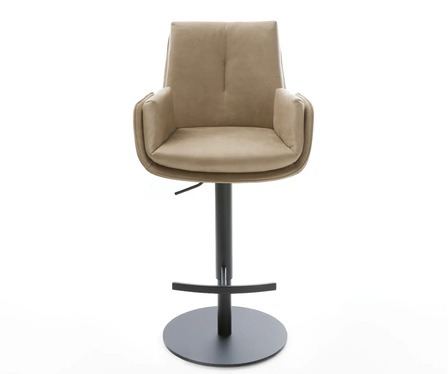 BarstuhlClea-Flex Mikrofaser Beige Vintage Drehfuß höhenverstellbar Metall Schwarz Sofort versandfertig
