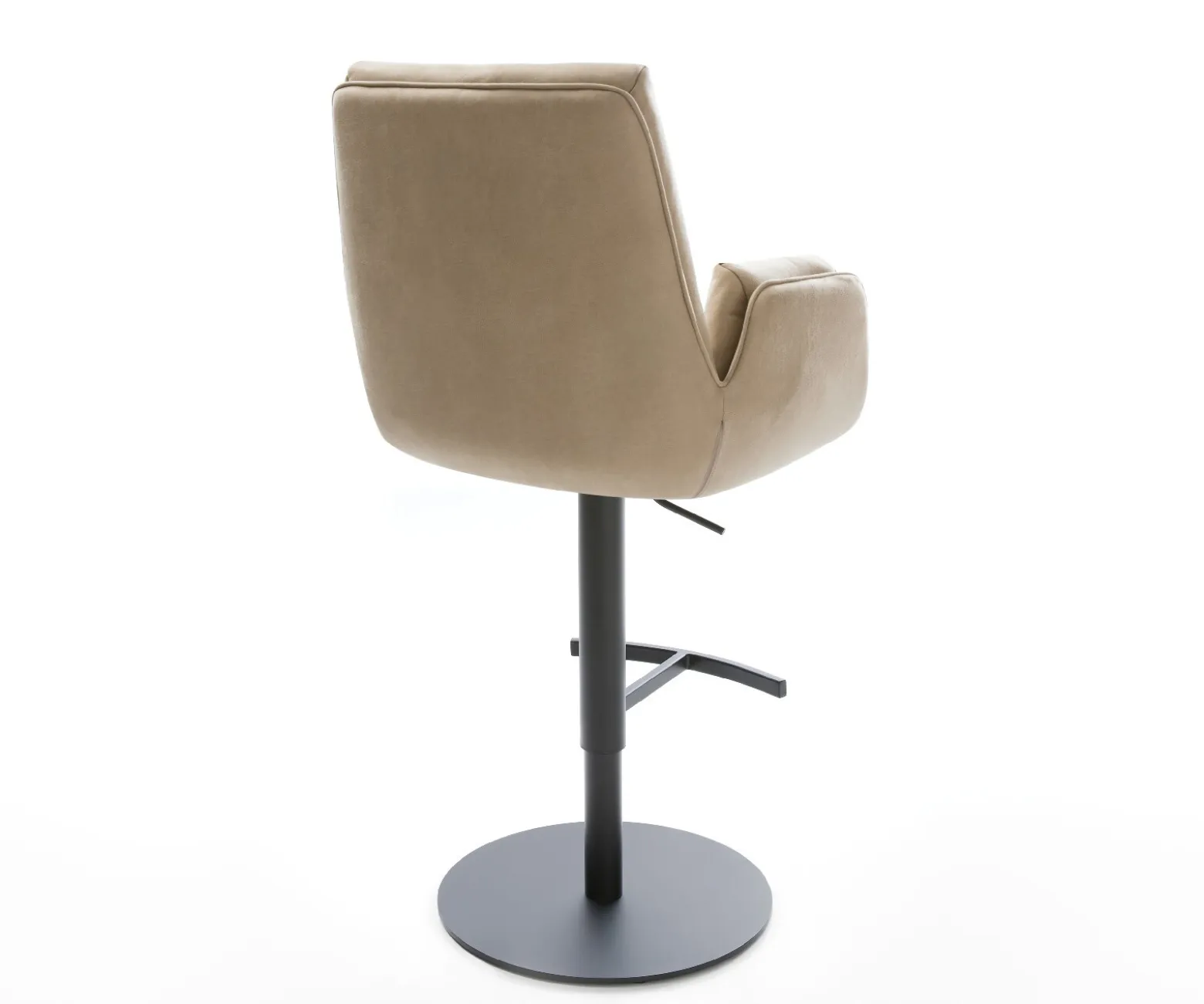 BarstuhlClea-Flex Mikrofaser Beige Vintage Drehfuß höhenverstellbar Metall Schwarz Sofort versandfertig