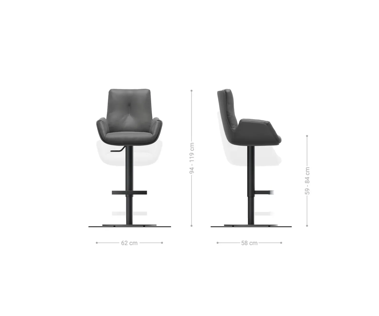 BarstuhlClea-Flex Mikrofaser Beige Vintage Drehfuß höhenverstellbar Metall Schwarz Sofort versandfertig