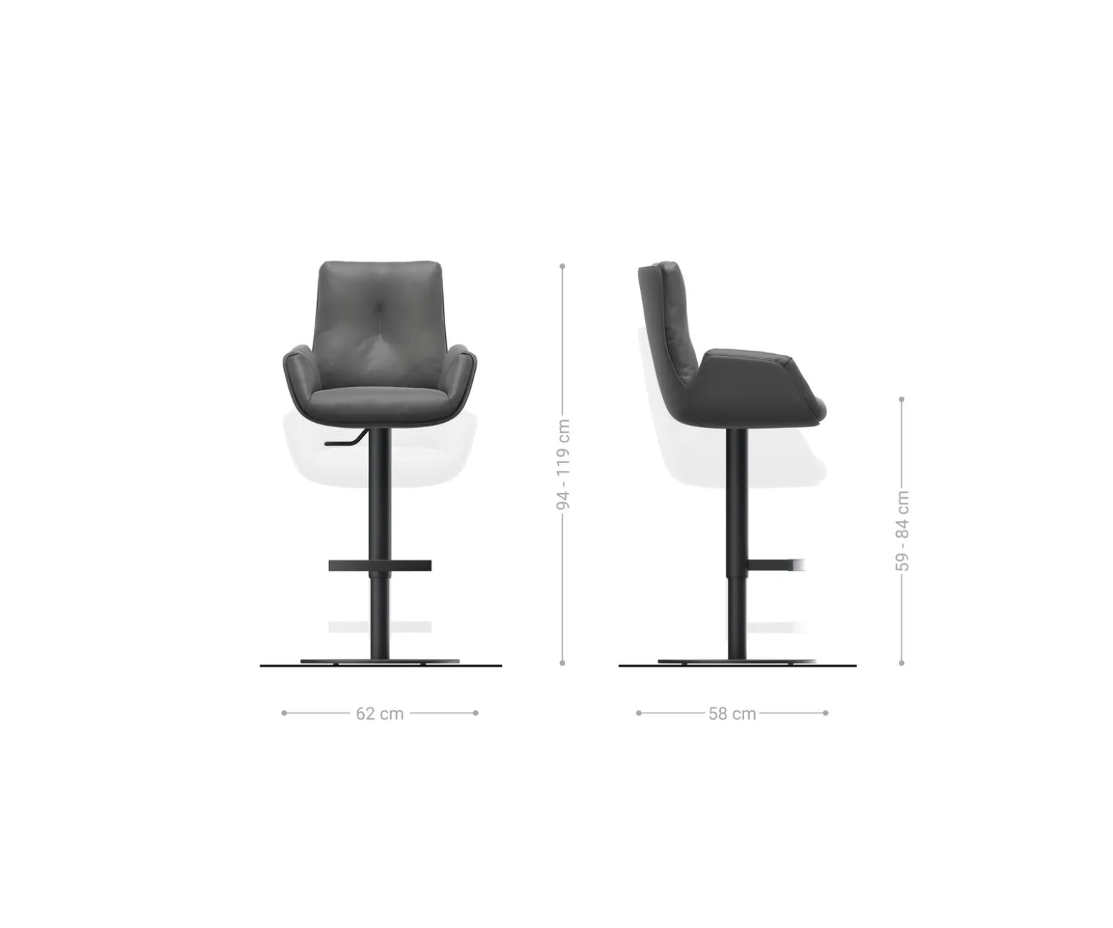 BarstuhlClea-Flex Mikrofaser Beige Vintage Drehfuß höhenverstellbar Metall Weiß Sofort versandfertig