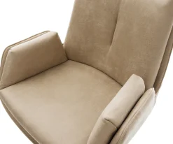 BarstuhlClea-Flex Mikrofaser Beige Vintage Freischwinger Flach Edelstahl Silberfarben Sofort versandfertig