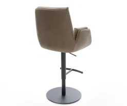 BarstuhlClea-Flex Mikrofaser Taupe Vintage Drehfuß höhenverstellbar Metall Schwarz Sofort versandfertig