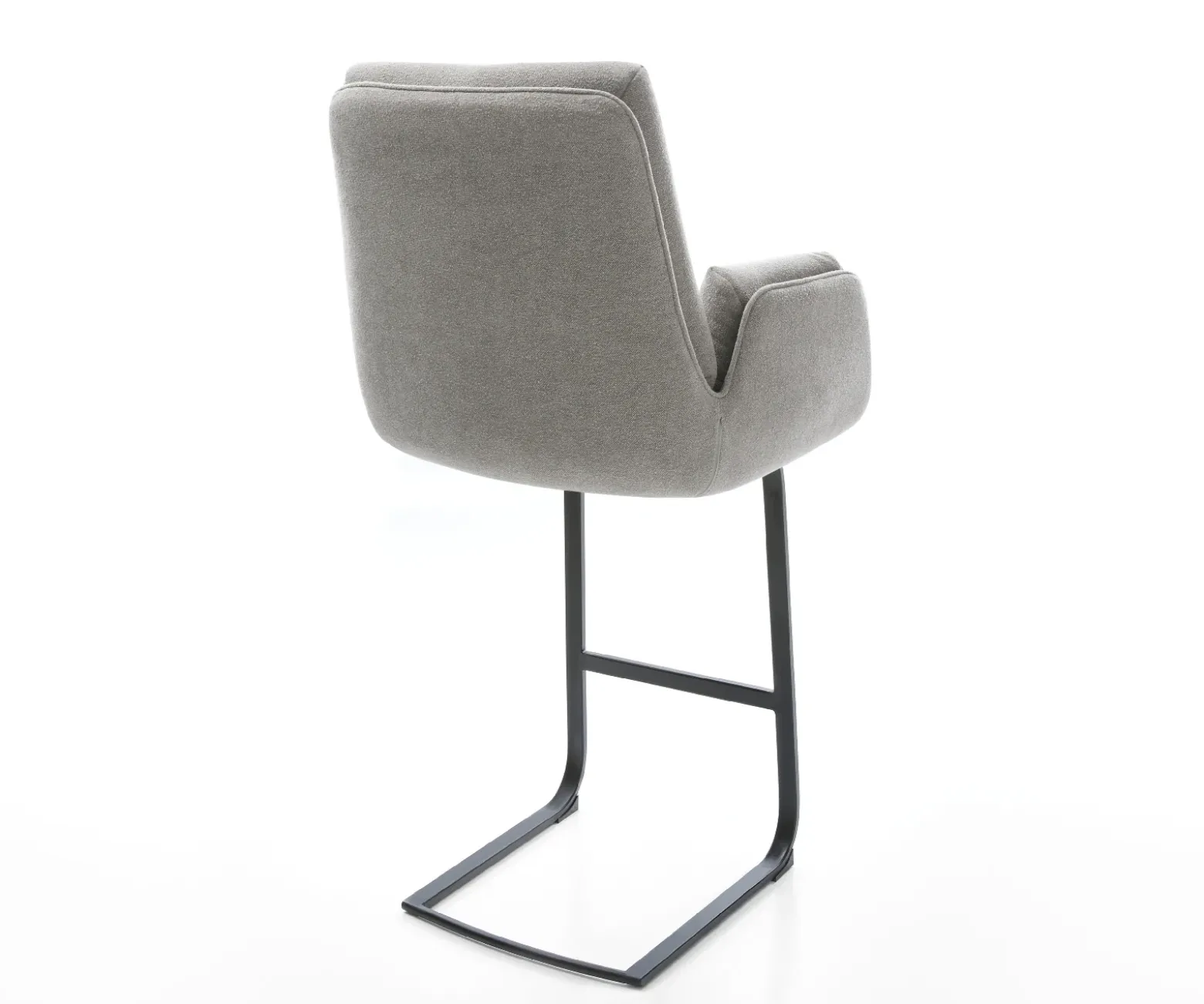 BarstuhlClea-Flex Strukturstoff Soft Grau Freischwinger Flach Metall Taschenfederkern Sofort versandfertig