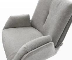 BarstuhlClea-Flex Strukturstoff Soft Grau Freischwinger Flach Edelstahl Taschenfederkern Sofort versandfertig
