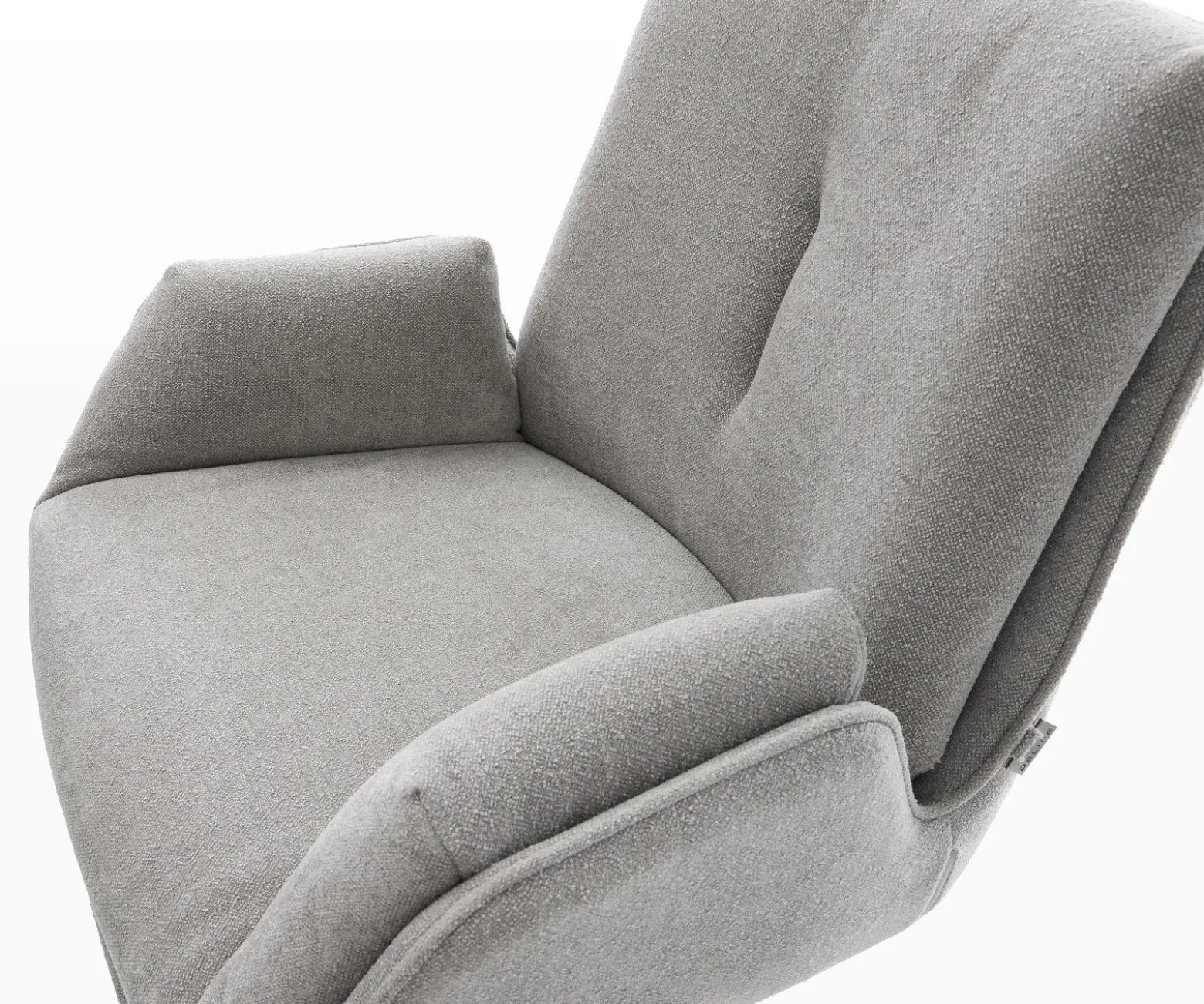 BarstuhlClea-Flex Strukturstoff Soft Grau Freischwinger Flach Edelstahl Taschenfederkern Sofort versandfertig