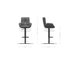 BarstuhlClea-Flex Strukturstoff Soft Taupe Drehfuß höhenverstellbar Metall Schwarz Sofort versandfertig