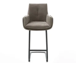 BarstuhlClea-Flex Strukturstoff Soft Taupe Freischwinger Flach Metall Schwarz Sofort versandfertig
