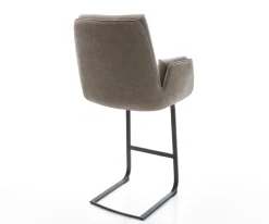 BarstuhlClea-Flex Strukturstoff Soft Taupe Freischwinger Flach Metall Schwarz Sofort versandfertig