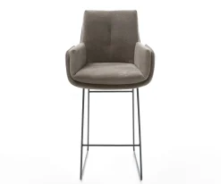 BarstuhlClea-Flex Strukturstoff Soft Taupe Kufengestell Metall Schwarz Sofort versandfertig