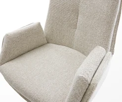 BarstuhlClea-Flex Webstoff Soft Beige Drehfuß höhenverstellbar Metall Weiß Sofort versandfertig