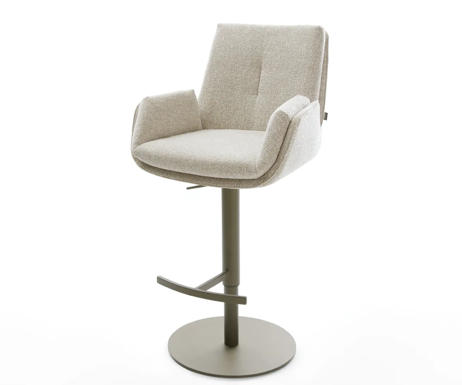 BarstuhlClea-Flex Webstoff Soft Beige Drehfuß höhenverstellbar Metall Titanfarben Sofort versandfertig
