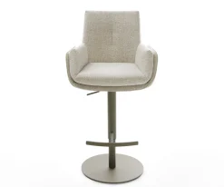 BarstuhlClea-Flex Webstoff Soft Beige Drehfuß höhenverstellbar Metall Titanfarben Sofort versandfertig