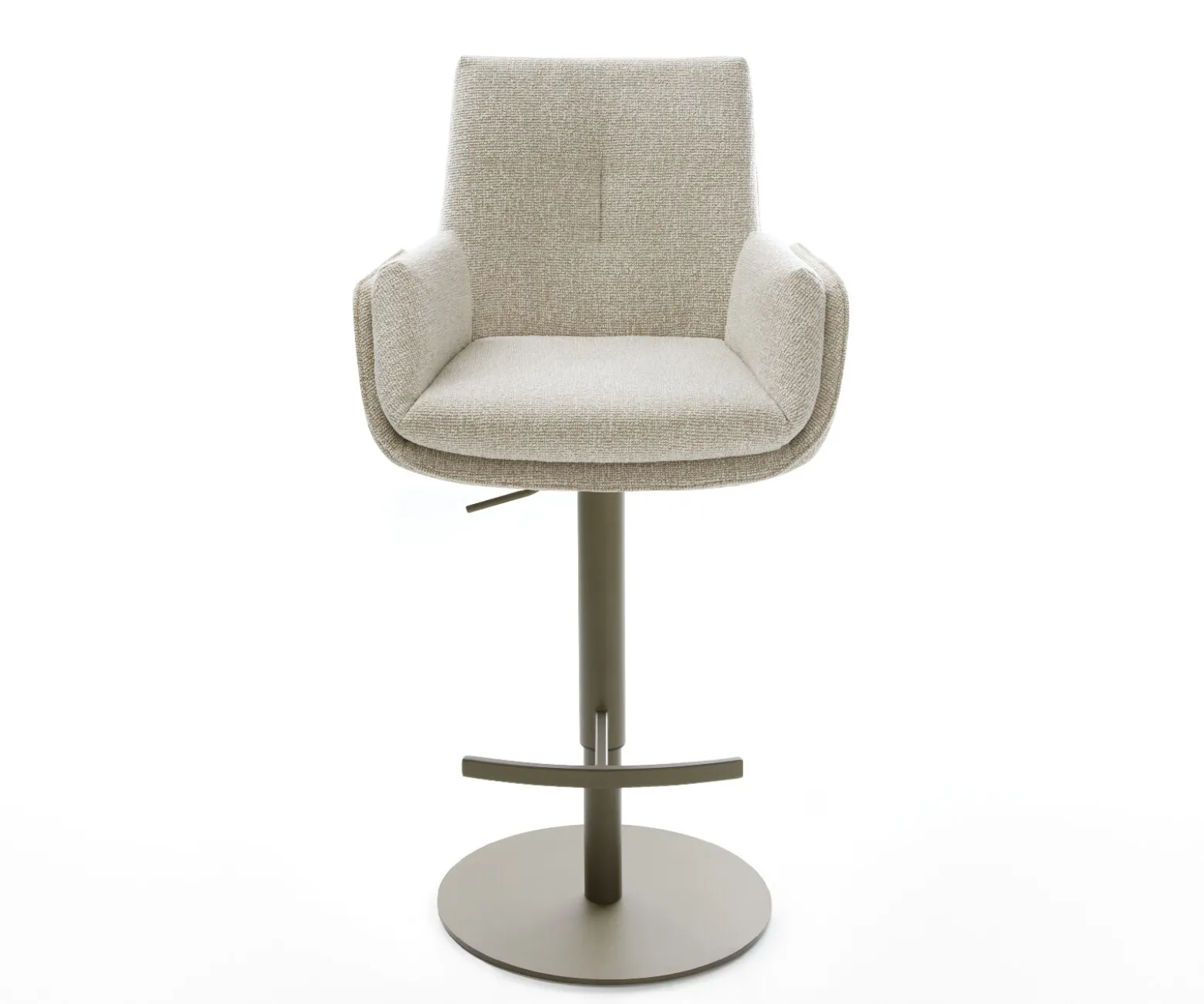BarstuhlClea-Flex Webstoff Soft Beige Drehfuß höhenverstellbar Metall Titanfarben Sofort versandfertig