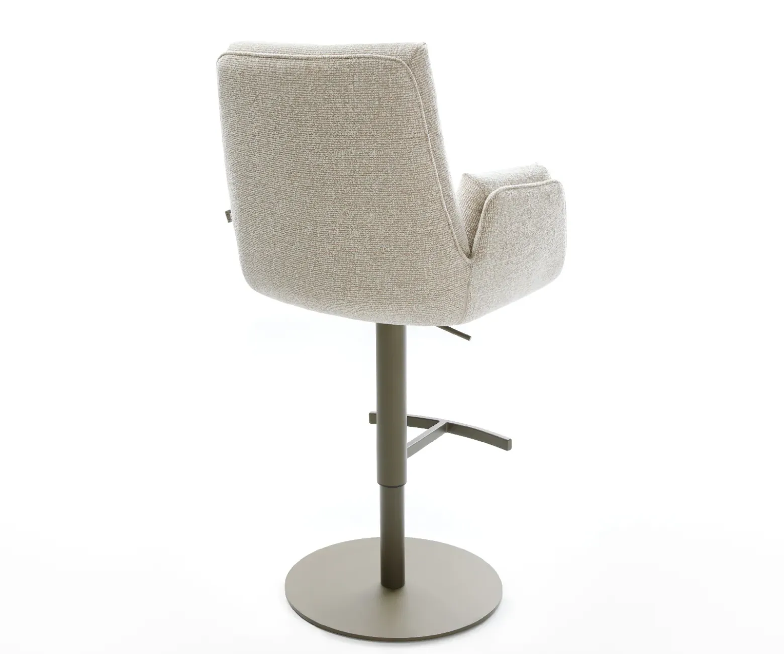 BarstuhlClea-Flex Webstoff Soft Beige Drehfuß höhenverstellbar Metall Titanfarben Sofort versandfertig