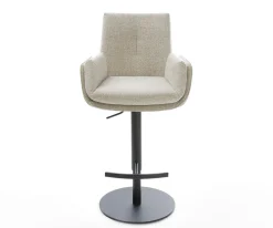 BarstuhlClea-Flex Webstoff Soft Beige Drehfuß höhenverstellbar Metall Schwarz Sofort versandfertig
