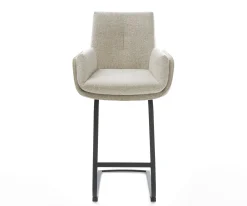 BarstuhlClea-Flex Webstoff Soft Beige Freischwinger Flach Metall Schwarz Sofort versandfertig