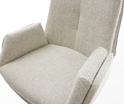 BarstuhlClea-Flex Webstoff Soft Beige Freischwinger Flach Edelstahl Silberfarben Sofort versandfertig