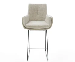 BarstuhlClea-Flex Webstoff Soft Beige Kufengestell Metall Schwarz Sofort versandfertig