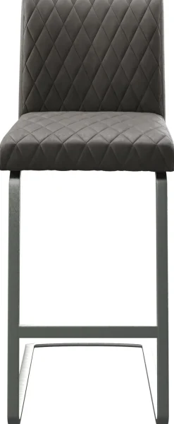 BarstuhlEarnest-Flex Diamant-Steppung Anthrazit Vintage Freischwinger flach Edelstahl Sofort versandfertig