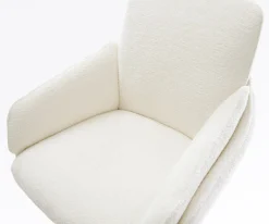 BarstuhlLuan-Flex Bouclé Soft Beige Drehfuß höhenverstellbar Metall Titanfarben Sofort versandfertig