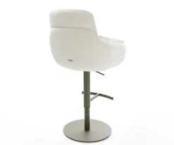 BarstuhlLuan-Flex Bouclé Soft Beige Drehfuß höhenverstellbar Metall Titanfarben Sofort versandfertig