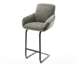 BarstuhlLuan-Flex Bouclé Soft Schlamm Freischwinger Flach Metall Schwarz Sofort versandfertig