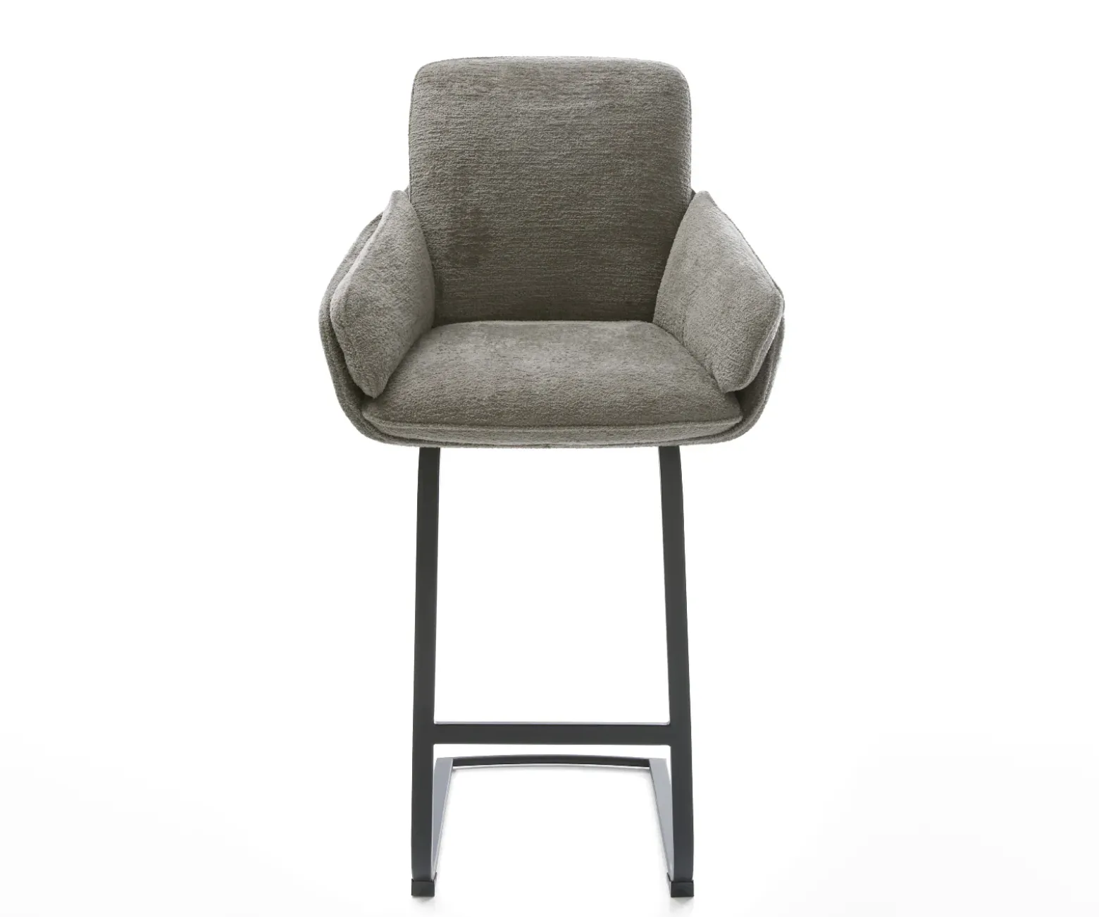 BarstuhlLuan-Flex Bouclé Soft Schlamm Freischwinger Flach Metall Schwarz Sofort versandfertig