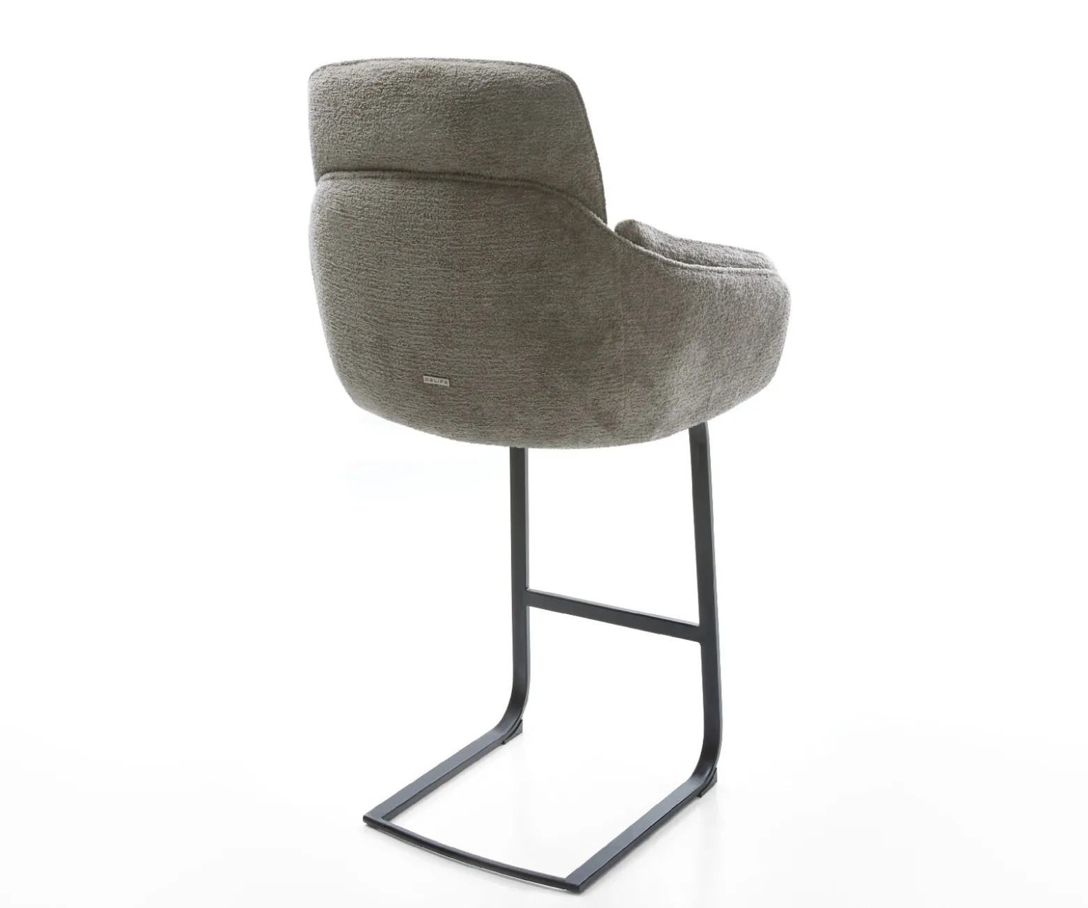 BarstuhlLuan-Flex Bouclé Soft Schlamm Freischwinger Flach Metall Schwarz Sofort versandfertig
