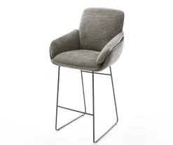 BarstuhlLuan-Flex Bouclé Soft Schlamm Kufengestell Metall Schwarz Sofort versandfertig