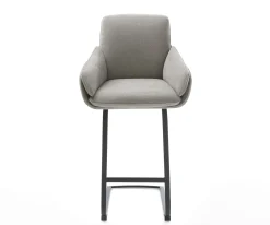 BarstuhlLuan-Flex Strukturstoff Soft Grau Freischwinger Flach Metall Schwarz Sofort versandfertig