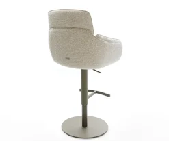 BarstuhlLuan-Flex Webstoff Soft Beige Drehfuß höhenverstellbar Metall Titanfarben Sofort versandfertig