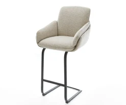 BarstuhlLuan-Flex Webstoff Soft Beige Freischwinger Flach Metall Schwarz Sofort versandfertig