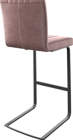 BarstuhlLuiga-Flex Samt Rosé Freischwinger flach Metall Sofort versandfertig