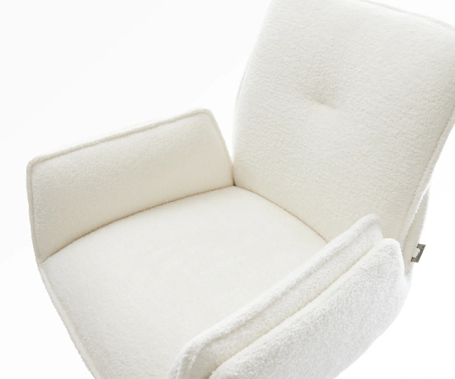 BarstuhlNela-Flex Bouclé Soft Beige Drehfuß höhenverstellbar Metall Weiß Sofort versandfertig