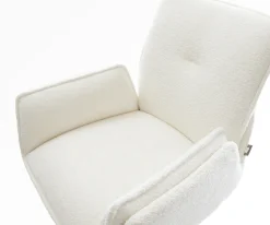 BarstuhlNela-Flex Bouclé Soft Beige Drehfuß höhenverstellbar Metall Schwarz Sofort versandfertig